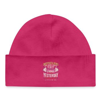 Bodybuilding Stärke Glaube Disziplin - Baby Organic Mütze - hot Pink - Vorne