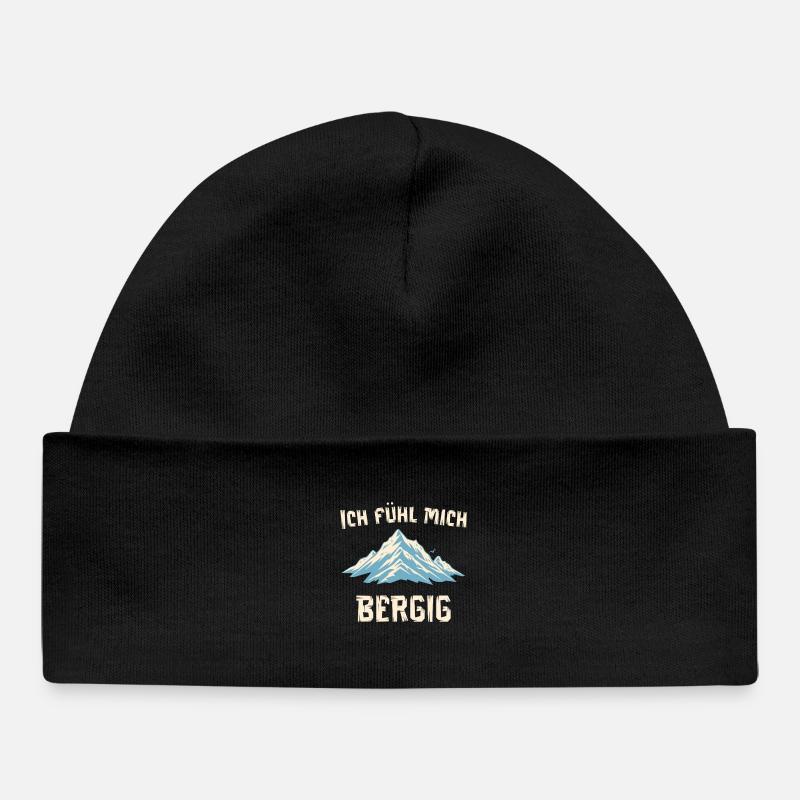 Je me sens montagneuse - Bonnet bébé bio - noir