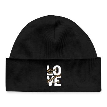 King Python Snakes LOVE Terrarium Python - Baby Organic Beanie - black - Front