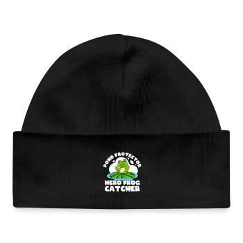 Frog Catcher Pond Protector Frog - Baby Organic Beanie - black - Front