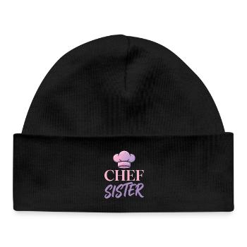 Design des chapeaux de chef sœur chef - Bonnet bébé bio - noir - Devant