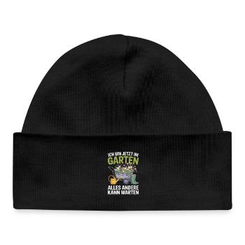 Je suis dans le jardin maintenant, tout le reste peut attendre - Bonnet bébé bio - noir - Devant