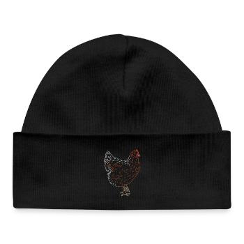Rooster or Hen - Baby Organic Beanie - black - Front