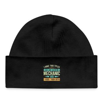 Elevator Mechanic - Dad And Elevator Mechanic - Baby Organic Beanie - black - Front