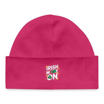Irish Mom Shamrock Gold Fiesta - Baby Organic Beanie - hot pink - Front