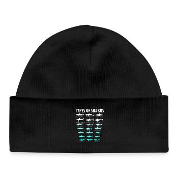 Types de requins Conception des requins d’océan | Chemise de requin - Bonnet bébé bio - noir - Devant