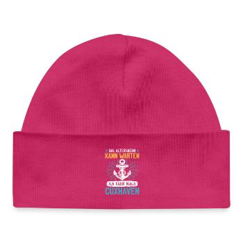 Papi MAISON DE RETRAITE PEUT ATTENDRE, JE VAIS - Bonnet bébé bio - hot pink - Devant