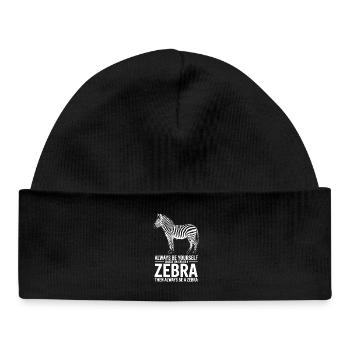 Zebra Sprüche Zebras Lustiges Zebra Geschenk - Baby Organic Mütze - Schwarz - Vorne