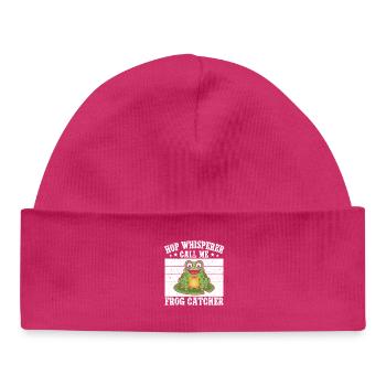Attrape-grenouilles, Chuchoteur de houlettes, appelle-moi grenouille - Bonnet bébé bio - hot pink - Devant