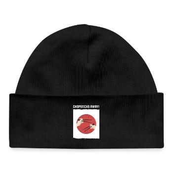 Baguettes à l’écart, ramen Drapeau japonais - Bonnet bébé bio - noir - Devant