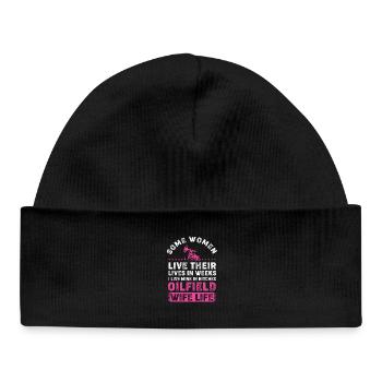 Oil Rig Oil Field Oil Rig Wife - Baby Organic Beanie - black - Front