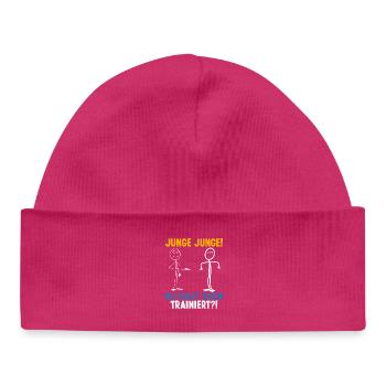 Fitness JUNGE JUNGE DU HASTDOCH TRAINIERT LUSTIG - Baby Organic Mütze - hot Pink - Vorne