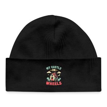 Tiny House My Castle On Wheels - Baby Organic Beanie - black - Front