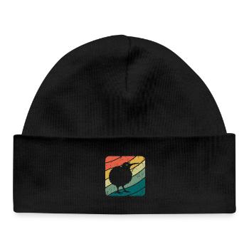 Neuseeland niedlicher Kiwi-Vogel Retro Vintage NZ - Baby Organic Mütze - Schwarz - Vorne