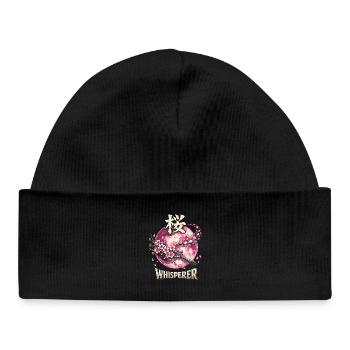 Cherry Blossom Sakura Cherry Blossom - Baby Organic Beanie - black - Front
