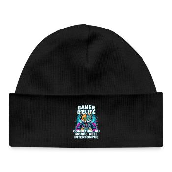 Elite gamer, humor, video game, geek gaming, console - Baby Organic Beanie - black - Front