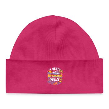 I Need Vitamin Sea | Cruise pun motif - Baby Organic Beanie - hot pink - Front
