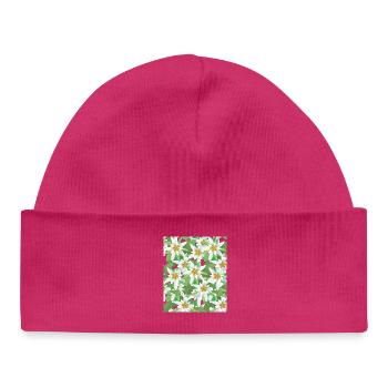 Edelweiss Women's Alpine Flower Mountains Floral Motif Alps - Baby Organic Beanie - hot pink - Front