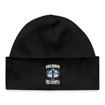 Après MONITEUR DE SKI SKI SPEED DRINK FASTER FUN - Bonnet bébé bio - noir - Devant