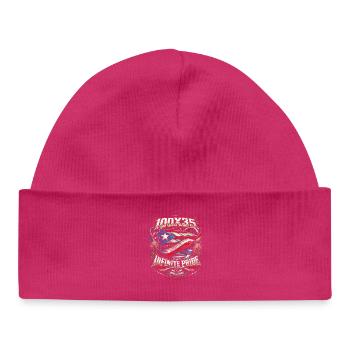 Porto Rico Boricua 100x35 Infinite Pride - Bonnet bébé bio - hot pink - Devant
