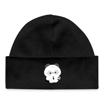 Tired Panda - Baby Organic Beanie - black - Front
