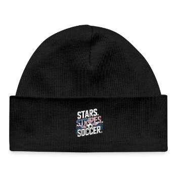 Stars Stripes Soccer – USA Fußball Fan - Baby Organic Beanie - black - Front
