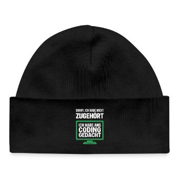 Coding Thought Screen Saying - Baby Organic Beanie - black - Front
