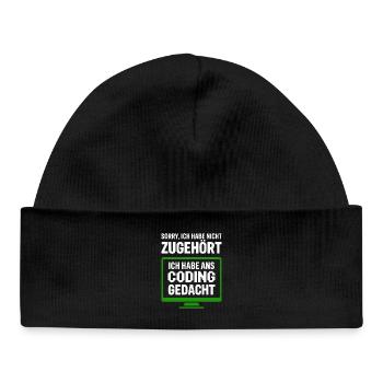 Sorry, didn't listen to coding thought - Baby Organic Beanie - black - Front