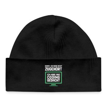 Coding thought on the screen - Baby Organic Beanie - black - Front