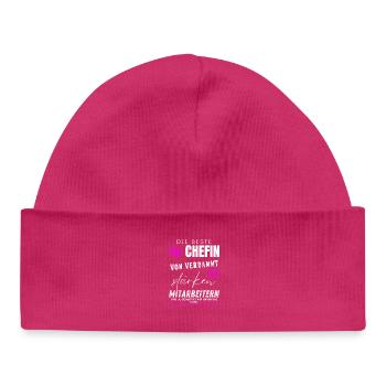 beste Chefin von verdammt starken Mitarbeitern - Baby Organic Beanie - hot pink - Front
