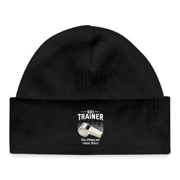 Skieurs SKI TRAINOR LA PISTE EST MON BUREAU - Bonnet bébé bio - noir - Devant