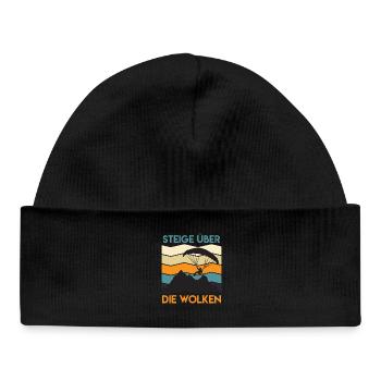 Paraglider SOAR ABOVE THE CLOUDS Funny - Baby Organic Beanie - black - Front