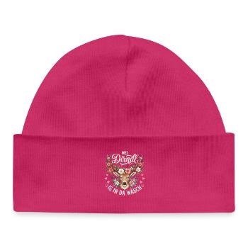 Trachtenshirt Damen Dirndl Shirt Trachten Topteil - Baby Organic Beanie - hot pink - Front