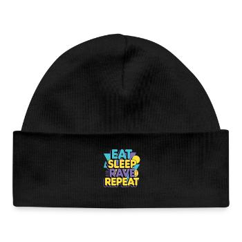 Mange Sommeil Rave Répéte – Techno Party Dicton - Bonnet bébé bio - noir - Devant