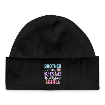 Brother Of The K-Pop Birthday Girl - Baby Organic Mütze - Schwarz - Vorne