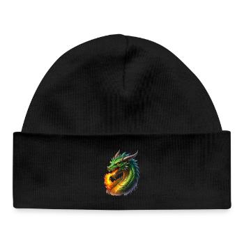 Fire-breathing dragon - Baby Organic Beanie - black - Front