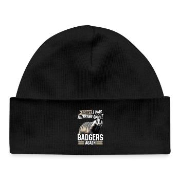 Blaireau animal drôle - Bonnet bébé bio - noir - Devant