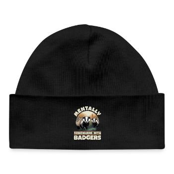 Blaireau animal drôle - Bonnet bébé bio - noir - Devant