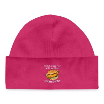 Freches Fischbrötchen Nordsee Humor - Baby Organic Mütze - hot Pink - Vorne