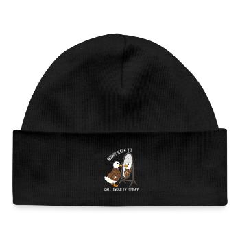 Ente Spiegel Pullover Motiv - Baby Organic Mütze - Schwarz - Vorne