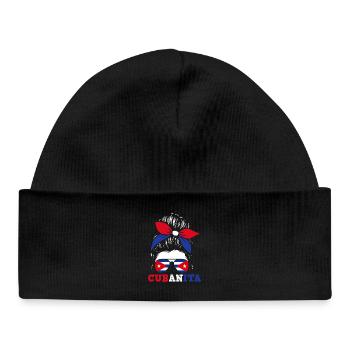 Cuba Pride & Home - Design du drapeau de Cuba - Bonnet bébé bio - noir - Devant