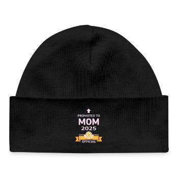 Mama seit 2025 – Stolze neue Mama Design - Baby Organic Mütze - Schwarz - Vorne