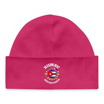 Cuba Pride & Home - Design du drapeau de Cuba - Bonnet bébé bio - hot pink - Devant