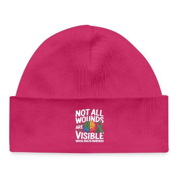 Toutes les blessures ne sont pas visibles – santé mentale - Bonnet bébé bio - hot pink - Devant