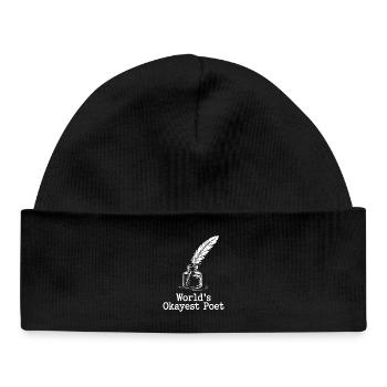 Okayest Poet Feather Ink - Baby Organic Mütze - Schwarz - Vorne