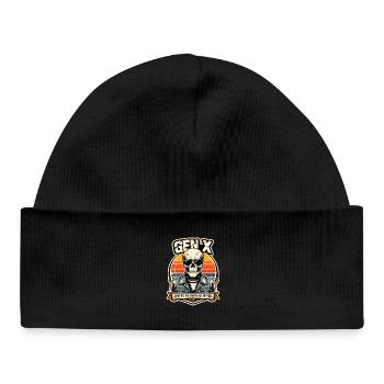 Skull Sunset Denim Rider - Baby Organic Mütze - Schwarz - Vorne