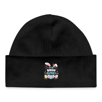 Ich Bin Der Bruh Bunny Süßes - Baby Organic Mütze - Schwarz - Vorne