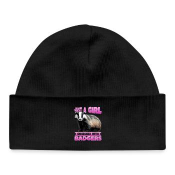 Blaireau animal drôle - Bonnet bébé bio - noir - Devant