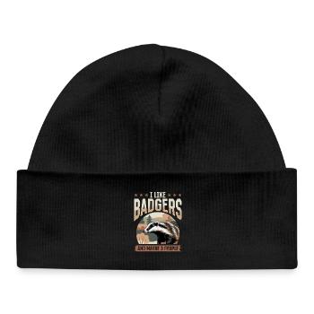 Blaireau animal drôle - Bonnet bébé bio - noir - Devant