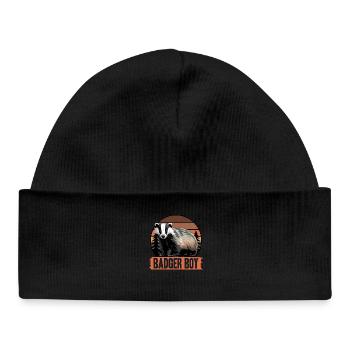 Blaireau animal drôle - Bonnet bébé bio - noir - Devant